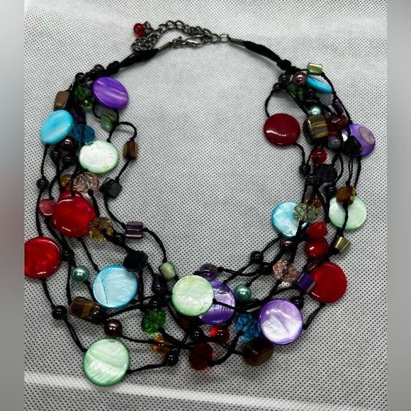 🆕 Vintage multicolored Rare necklace - Picture 10 of 11